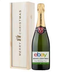 Personalised Champagne Christmas Gift With Company Logo Upload