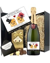 Personalised Mr & Mrs Wedding Toast Champagne and Chocolates Gift Set
