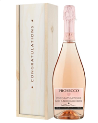 Personalised Prosecco Rose Congratulations Gift