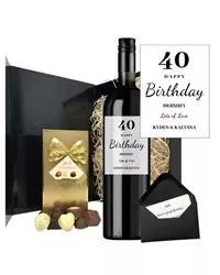 Personalised Red Wine & Chocolate Birthday Gift Set