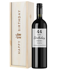 Red Wine Birthday Gift -  Age and Name Label