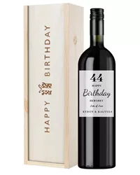 Red Wine Birthday Gift -  Age and Name Label