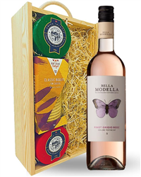 Pinot Grigio Rose Wine and Cheese Hamper