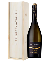 Prosecco Frizzante Congratulations Gift In Wooden Box