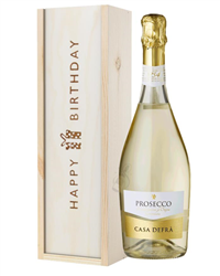 Prosecco Spumante Birthday Gift In Wooden Box