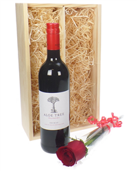 Red Wine and Rose Valentines Gift