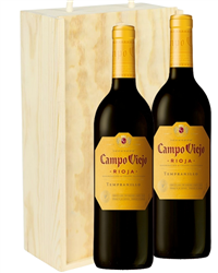 Rioja Two Bottle Wine Gift in Wooden Box