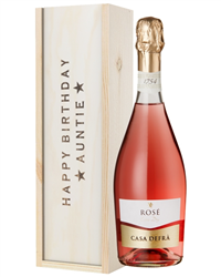 Rose Sparkling Wine Birthday Gift For Auntie
