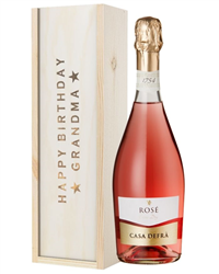 Rose Sparkling Wine Birthday Gift For Grandma