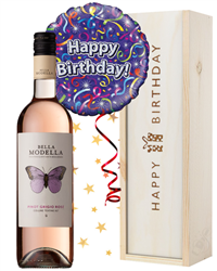 rosé Wine and Balloon Birthday Gift