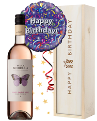 Rosé Wine and Balloon Birthday Gift