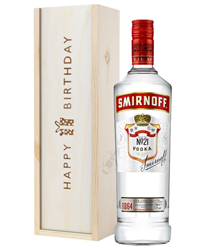 Smirnoff Red Label Vodka Birthday Gift In Wooden Box