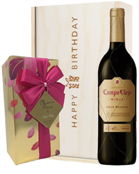 Spanish Gran Reserva Wine and Chocolate Birthday Gift Box