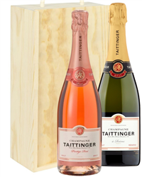 Taittinger and Taittinger Rose Two Bottle Champagne Gift