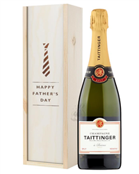 Taittinger Brut Champagne Fathers Day Gift In Wooden Box