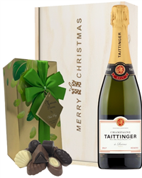 Taittinger Christmas Champagne and Chocolates Gift Box