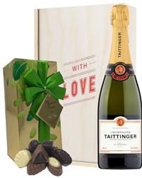 Taittinger Valentines Champagne and Chocolates Gift Box