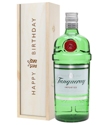 Tanqueray London Dry Gin Birthday Gift In Wooden Box