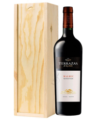 Terrazas Reserva Malbec Wine Gift in Wooden Box