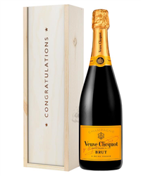 Veuve Clicquot Champagne Congratulations Gift In Wooden Box