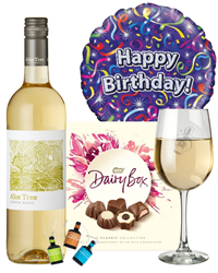 White Wine and Chocolates Birthday Gift