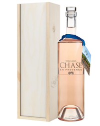Williams Chase Rose Wine Gift in Wooden Box