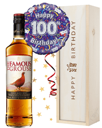 100th Birthday Scotch Whisky and Balloon Gift