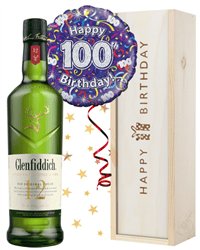 100th Birthday Whisky and Balloon Gift