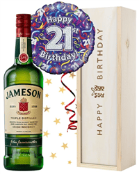 21st Birthday Irish Whiskey and Balloon Gift