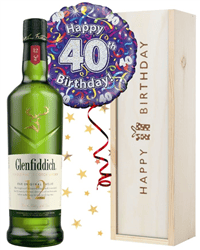 40th Birthday Single Malt Whisky and Balloon