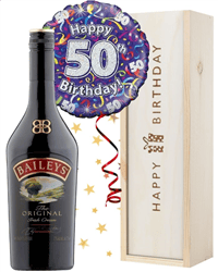 50th Birthday Baileys and Balloon Gift