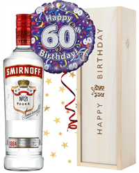 60th Birthday Vodka and Balloon Gift