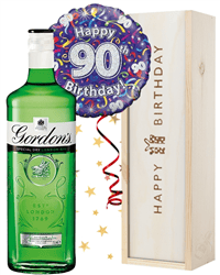 90th Birthday Gin and Balloon Gift