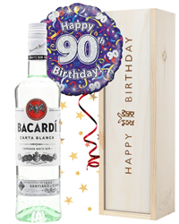 90th Birthday Rum and Balloon Gift