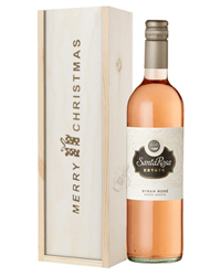 Argentinian Rose Wine Single Bottle Christmas Gift In Wooden Box