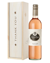 Argentinian Rose Wine Thank You Gift In Wooden Box