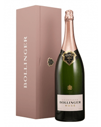 Bollinger Rose Champagne Jeroboam 300cl in A Pink Wooden Gift box