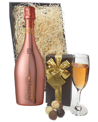 Bottega Rose Gold Prosecco And Belgian Chocolates