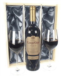Campo Viejo Gran Reserva Wine and Glasses