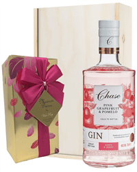 Pink Grapefruit Gin and Chocolates Gift Set