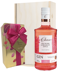 Rhubarb and Apple Gin and Chocolates Gift Set