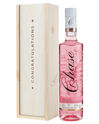 Chase Rhubarb Vodka Congratulations Gift In Wooden Box
