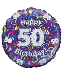 Happy 50th Birthday Helium Balloon Gift