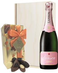 Lanson Rose Champagne and Chocolate Gift Set
