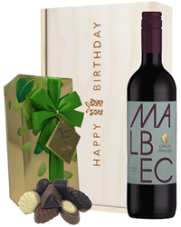Malbec Wine and Chocolate Birthday Gift Box