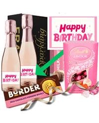 Mini Prosecco Rose Gift Set - 2 x Happy Birthday Labels