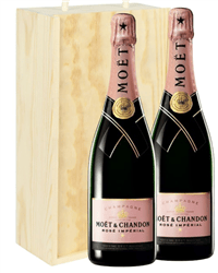Moet Rose Two Bottle Champagne Gift