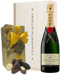 Personalised Congratulations Champagne and Chocolates Gift Box