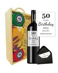 Personalised Red Wine & Cheese Birthday Gift Set