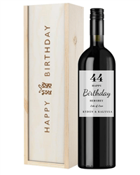 Red Wine Birthday Gift -  Age and Name Label